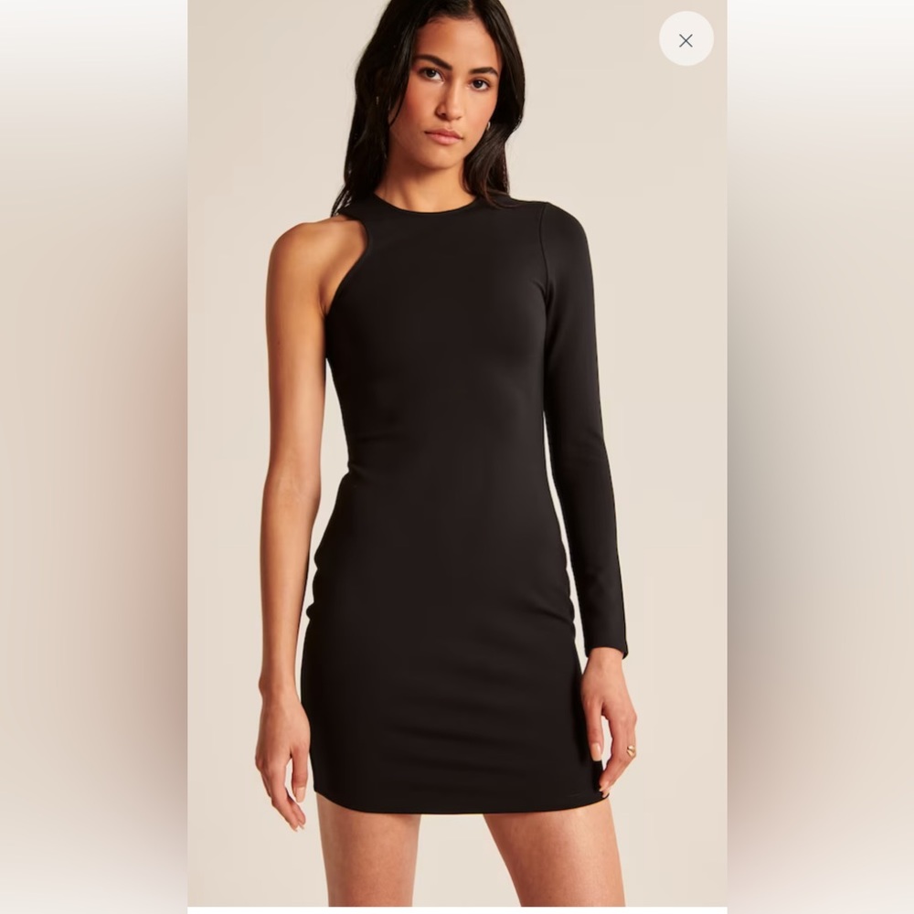 ABERCROMBIE Asymmetrical One-Shoulder Ponte Mini Dress NWT - Picture 1 of 9